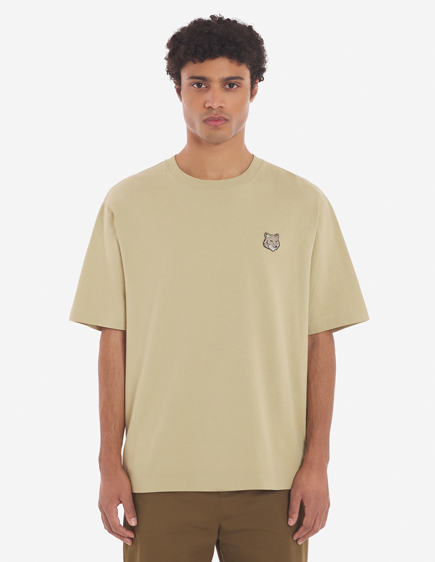 Maison Kitsuné Bold Fox Head Ivory T-shirt In Nude