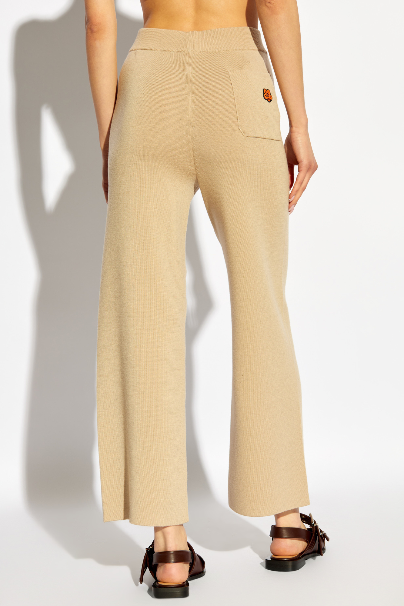 Shop Kenzo 'boke Flower' Embroidered Pants In Nude