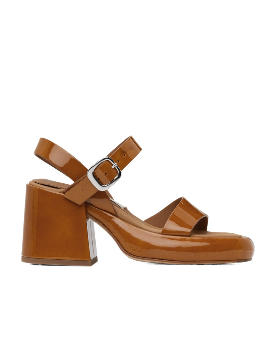Miista Logo Insole High-heeled Sandals In Brown