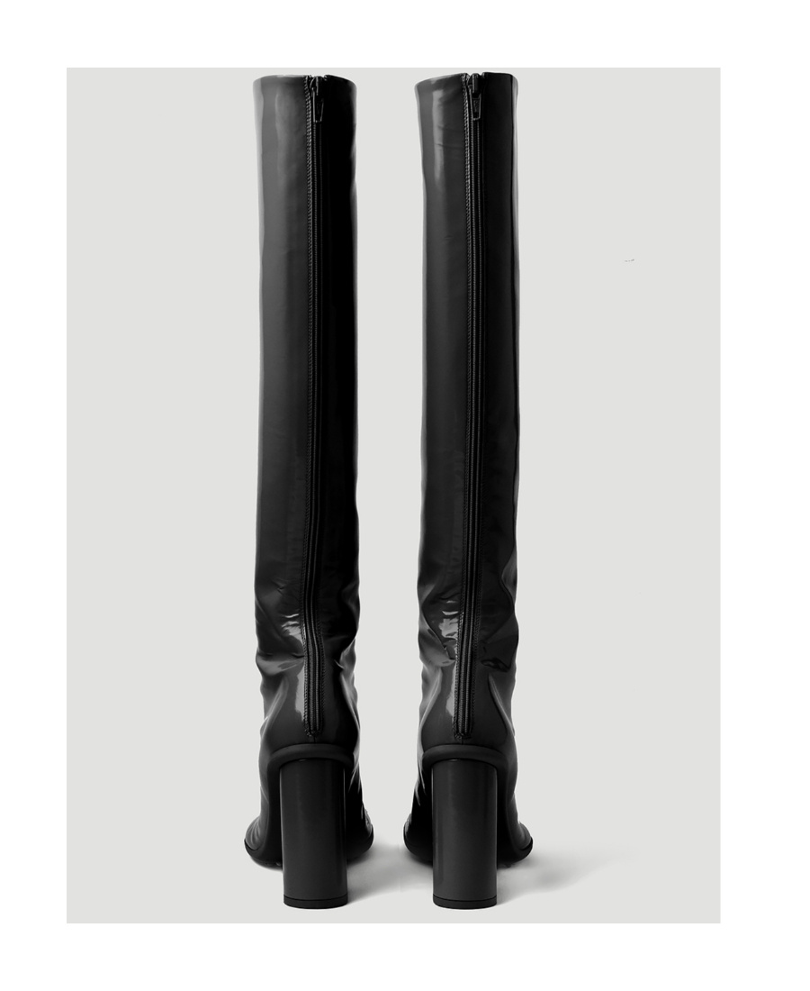 Bottega Veneta Black Leather Atomic Boots In Black