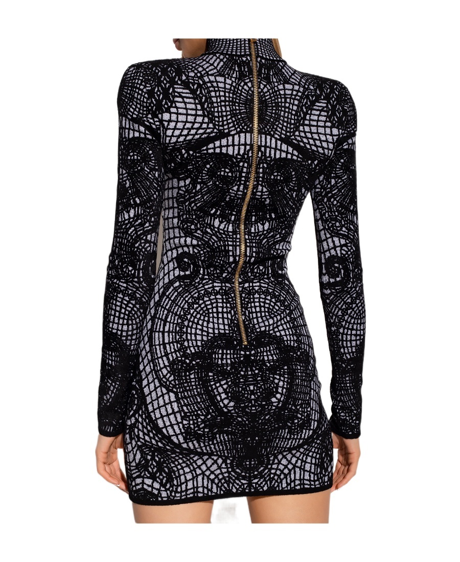 Shop Balmain Short Velvet Dress In Black