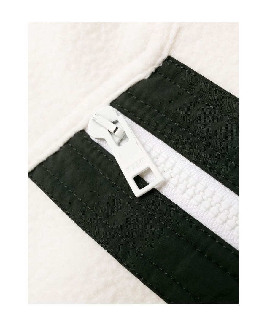 Msgm Contrast Stripe Sweatshirt In White