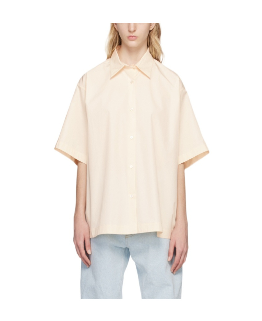 Studio Nicholson Lapel Short-sleeved Shirt In White