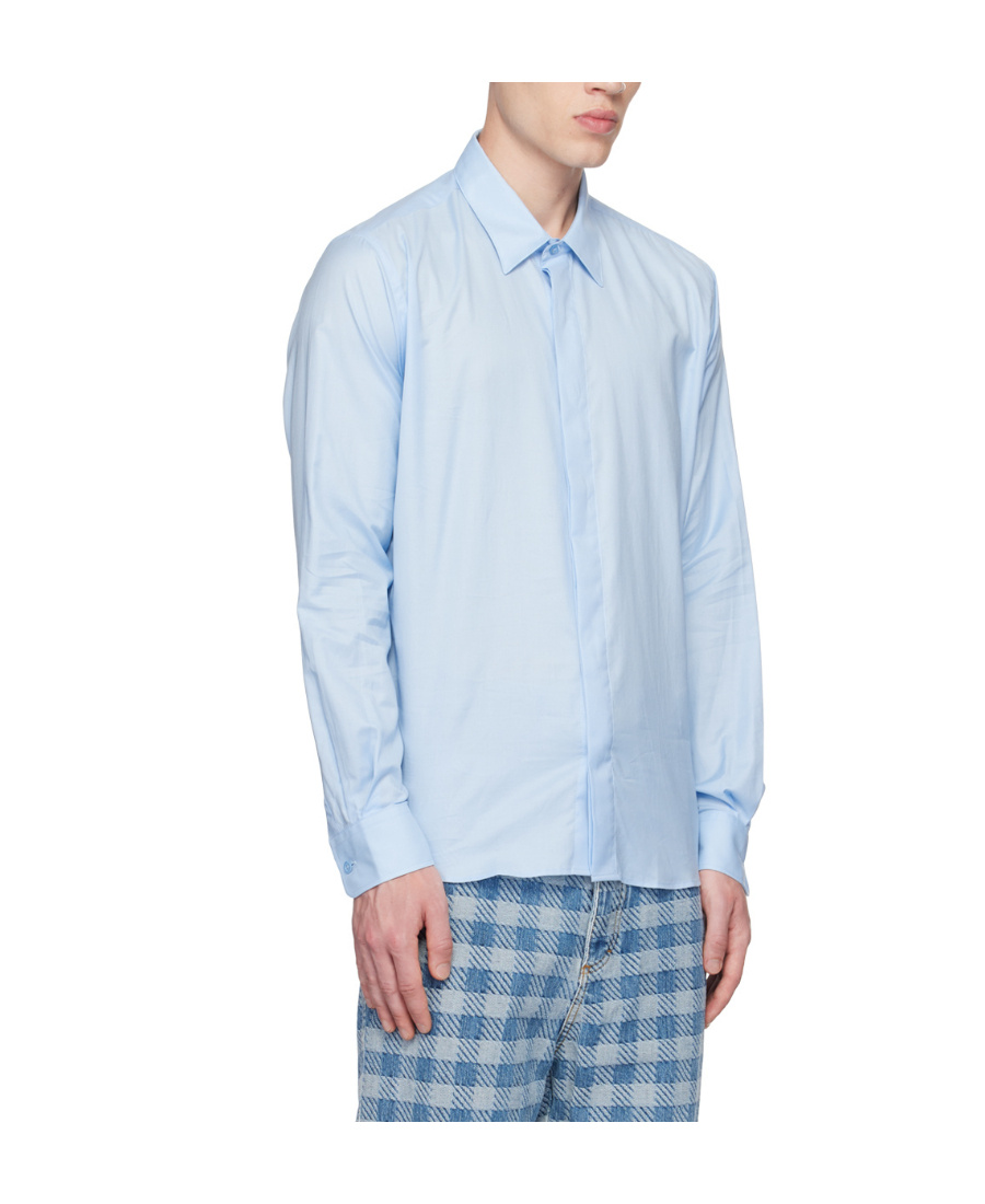 Ami Alexandre Mattiussi Button-up Long-sleeved Shirt In Blue