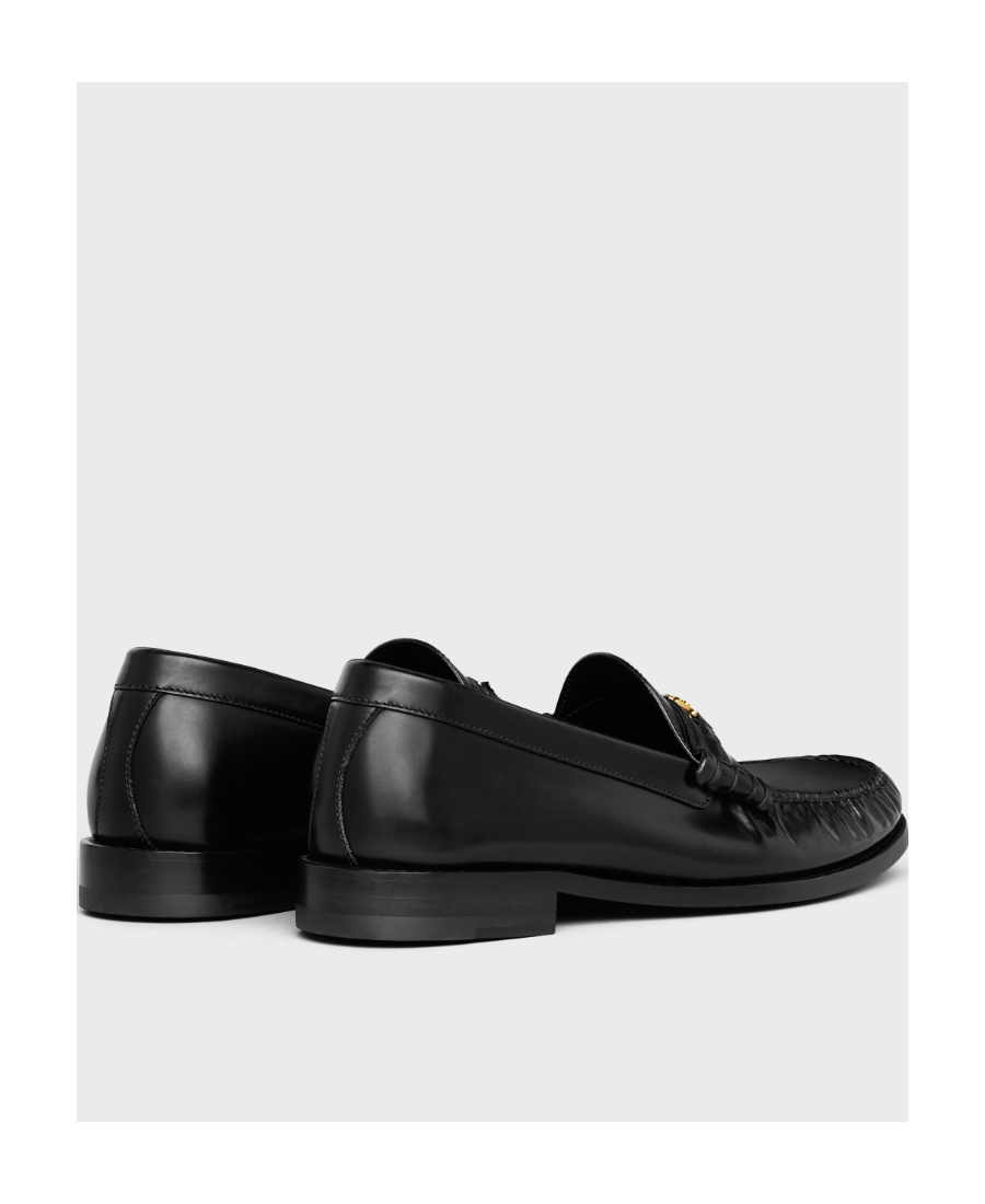 Celine Triomphe Leather Loafers Men In Black