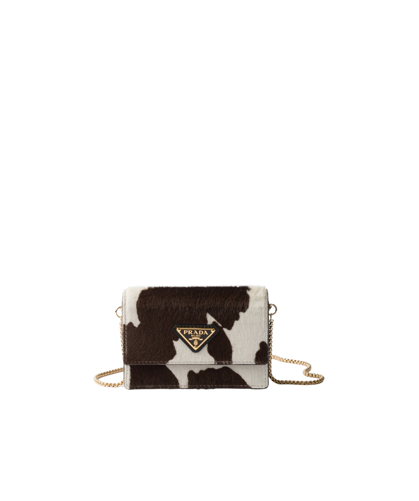 Prada Printed Leather Card Holder With Shoulder Strap In Multi