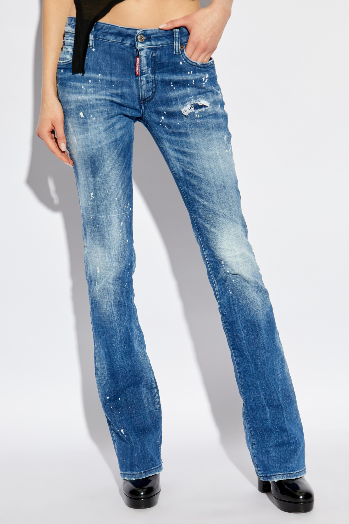 Dsquared2 Mid-rise Flared Jeans In Blue
