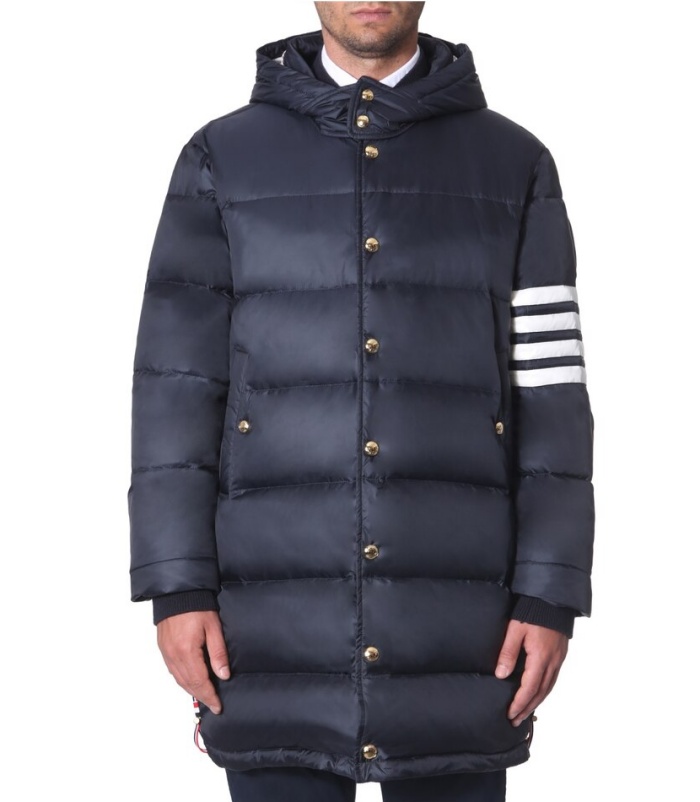Shop Thom Browne 4-bar Matte Nylon Coat In Black