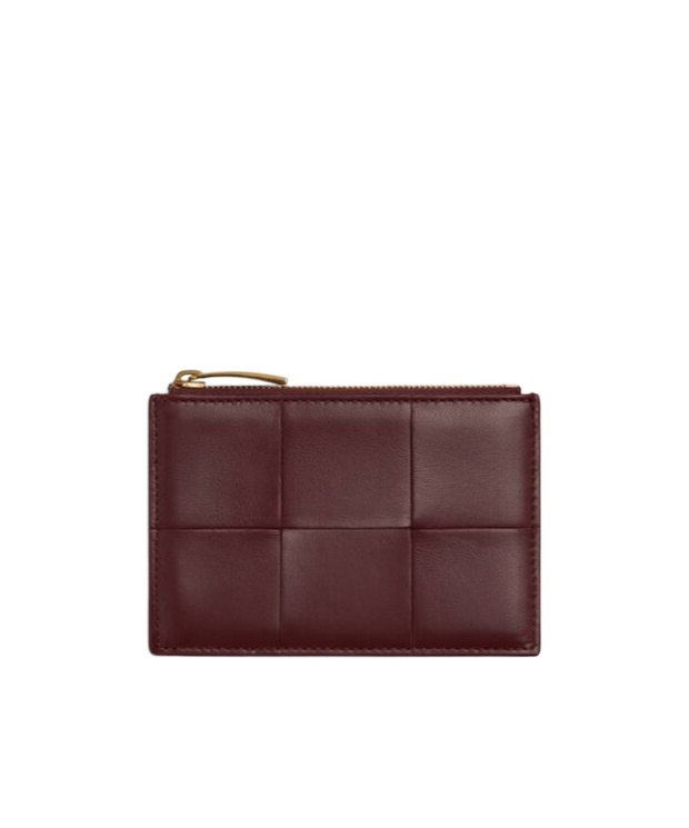 Bottega Veneta Card Type Zipper Card Holder In Red