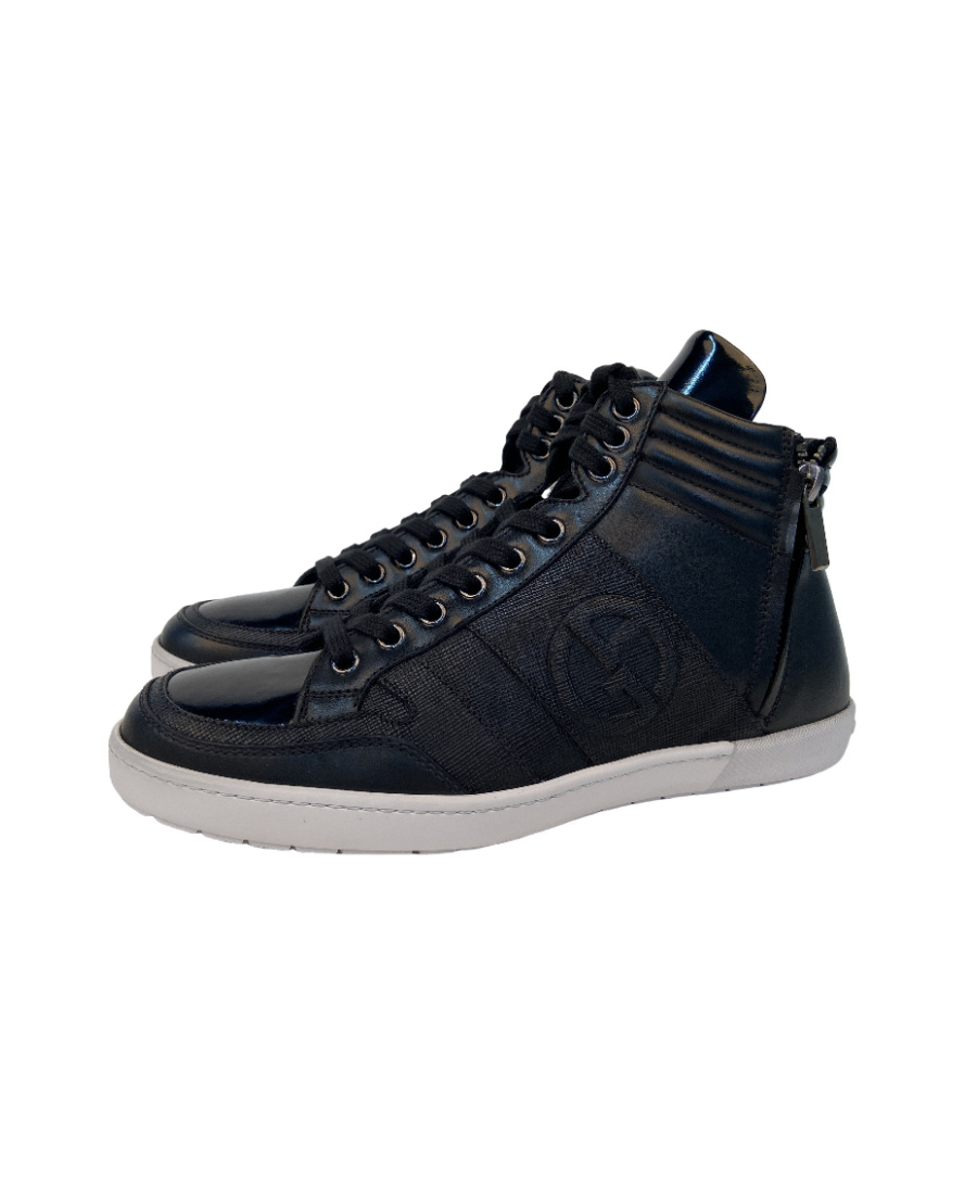 Giorgio Armani Tie Casual Sports Shoes In Black