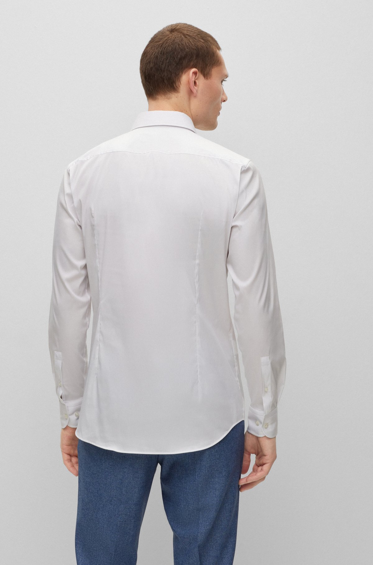 Hugo Boss Hank Slim Fit Solid Dress Shirt In White
