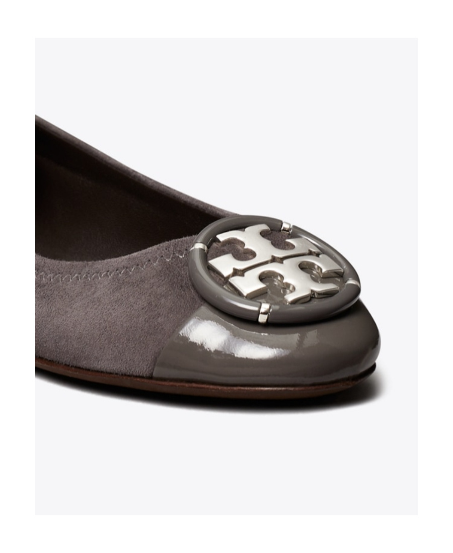 Tory Burch 10mm Logo-plaque Ballerina Shoes In Black