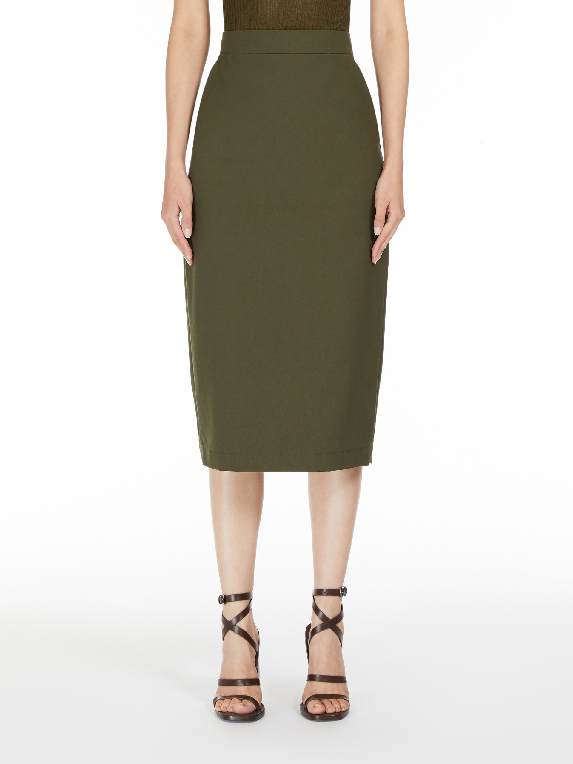Max Mara Gonna Cognac In Green