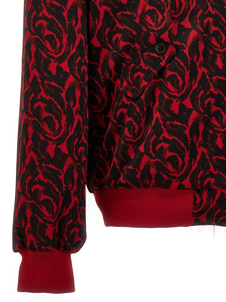 Baracuta Needle Jacquard Bomber Jacket In Black