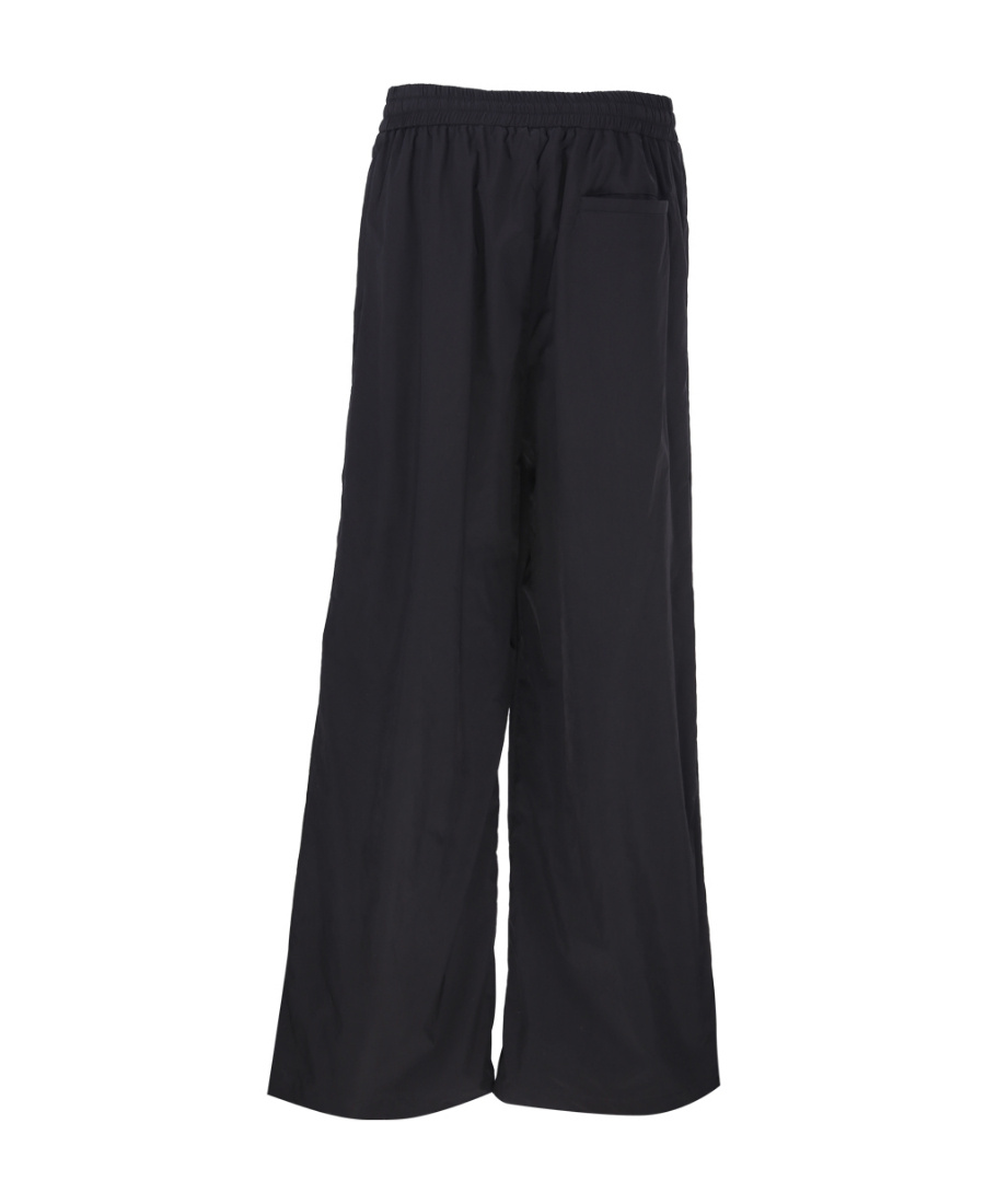 Off-white Logo Patch Wide-leg Trousers In Black