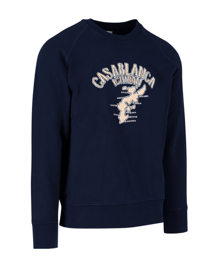 CASABLANCA LOGO-PRINT CREW NECK SWEATSHIRT 