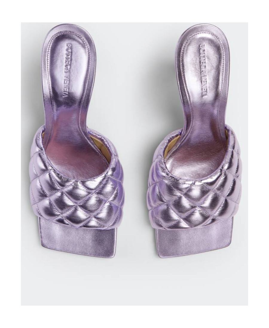 Bottega Veneta Padded Reflection Matelasse Sandals In Purple