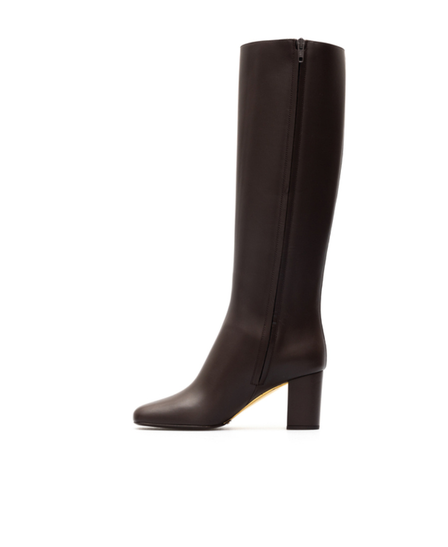 Valentino Garavani Woman Knee Boots Dark Brown Size 11 Soft Leather In Black