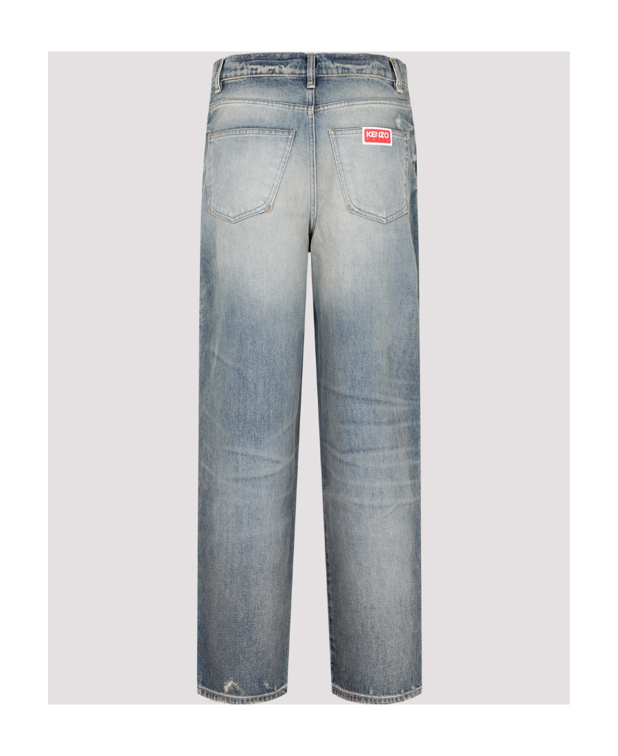 Kenzo Loose Tapered Jeans In Gray