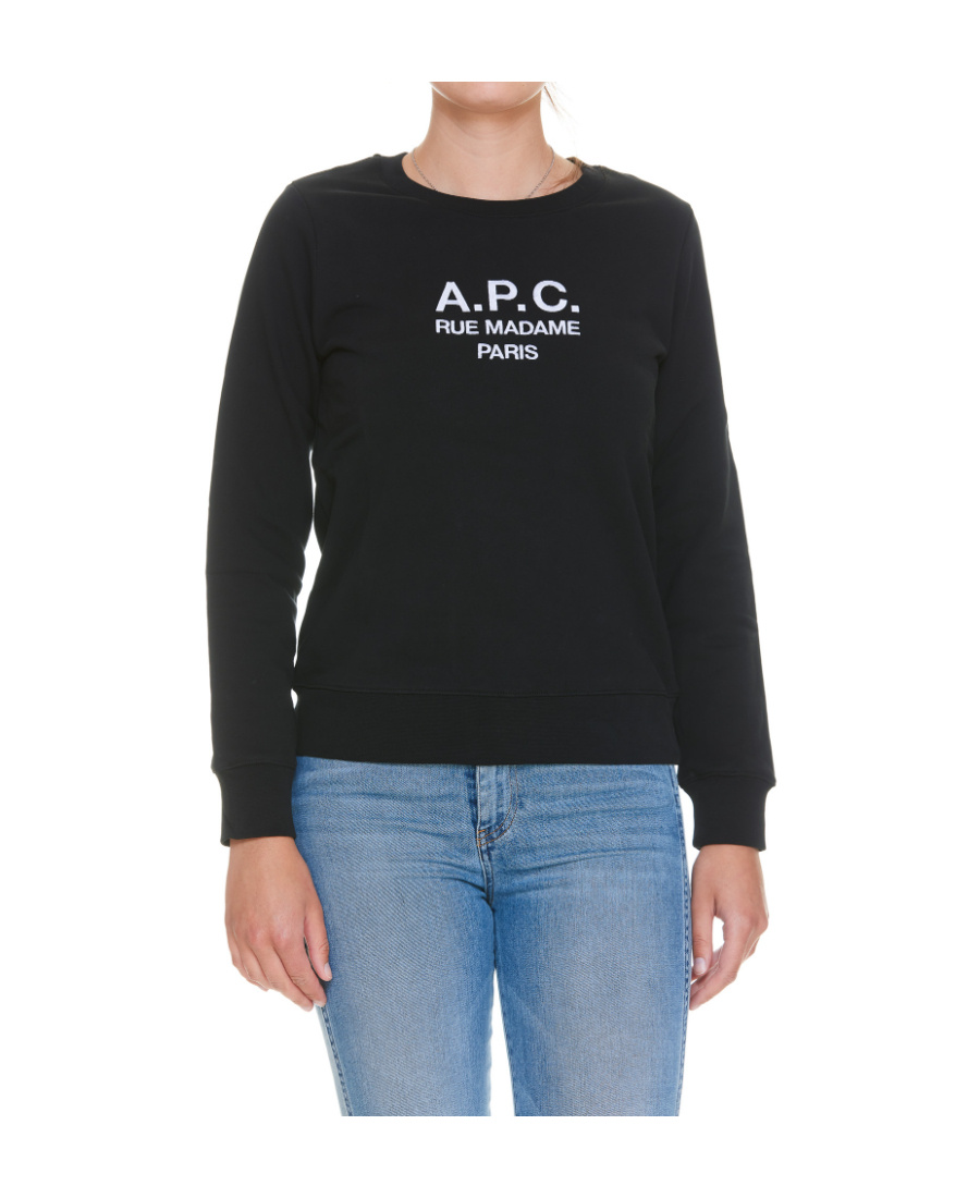 Apc Tina Logo-embroidered Cotton Sweatshirt In Black