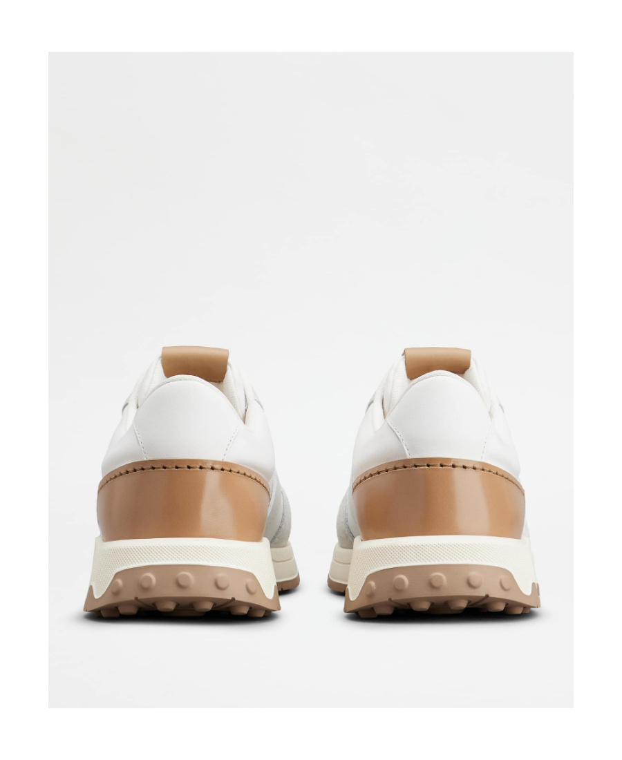 Tod's Low-top Suede And Leather Sneakers In White