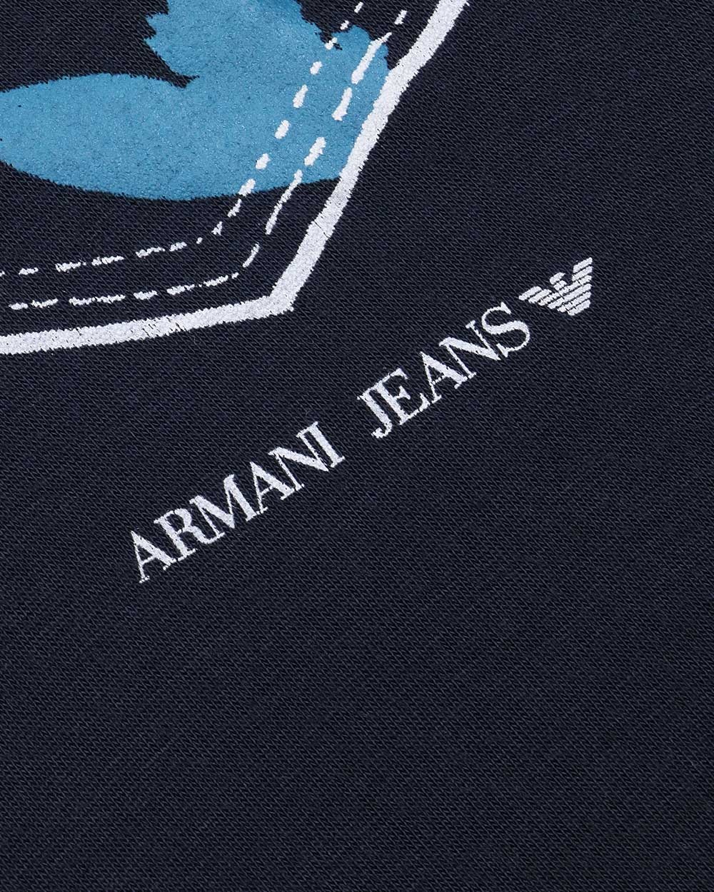 Shop Armani Jeans Printed T-shirt In Black