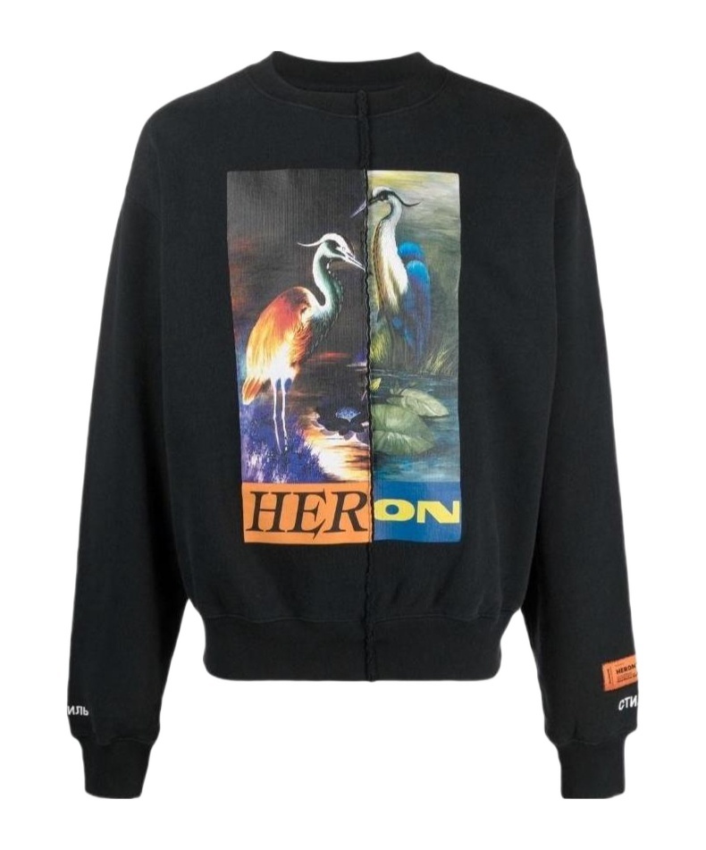 Heron Preston Graphic-print Patchwork Sweatshirt In Black