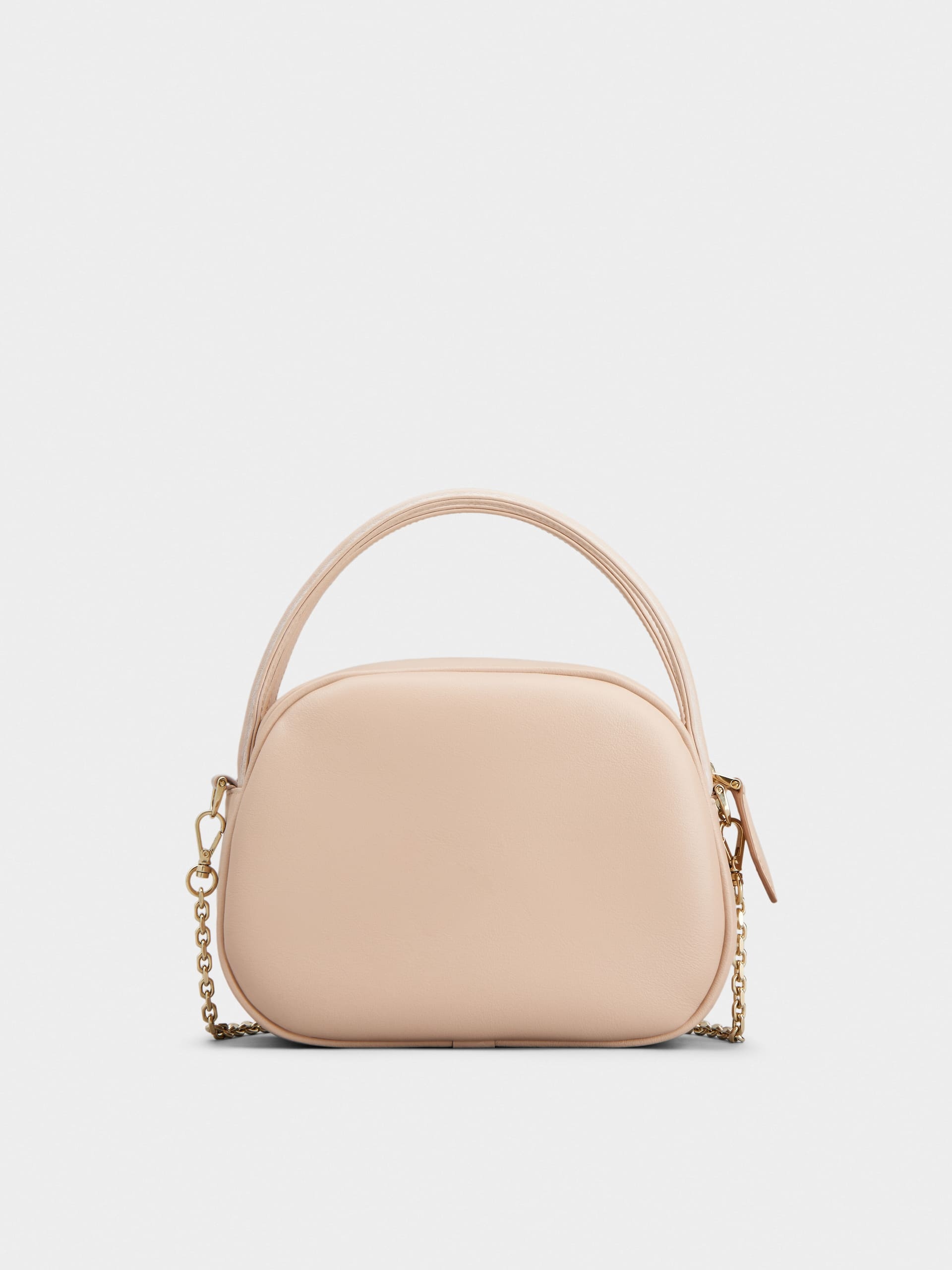 Roger Vivier Viv' Ladybug Strass Buckle Mini Bag In Leather In Nude