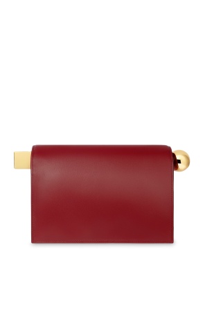 Jacquemus Leather Clutch Bag Top Handle In Red