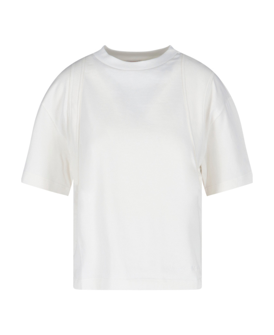Alexander Mcqueen Seam-detailed Cotton T-shirt In White