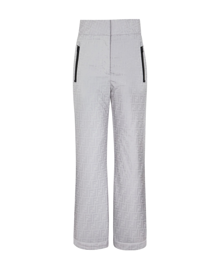 Fendi Grey Ff Tech Fabric Trousers In Gray