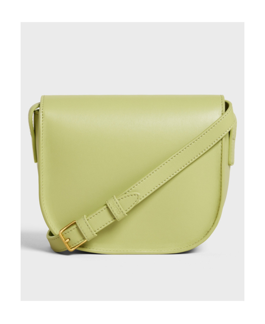Celine Folco Smooth Cowhide Leather Shoulder Bag In Green