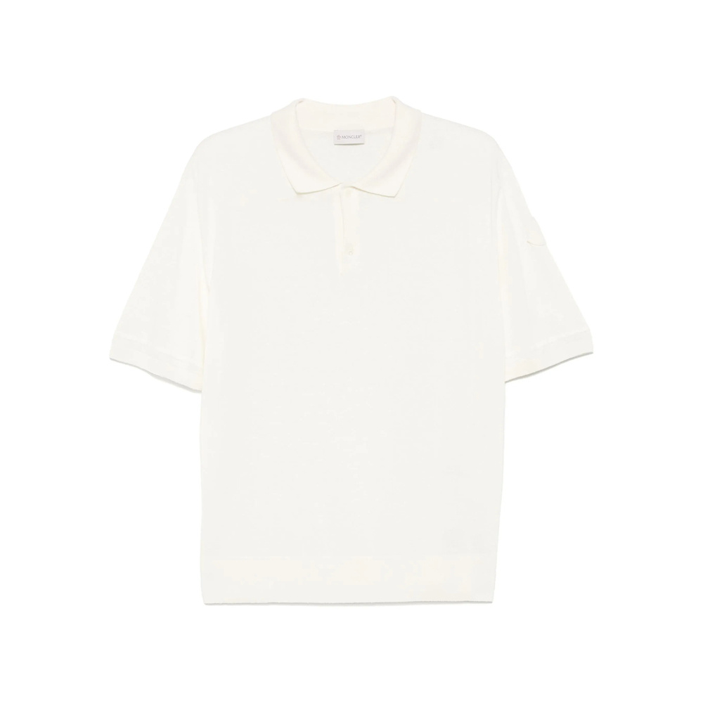 Moncler Fein Gestricktes Poloshirt In White