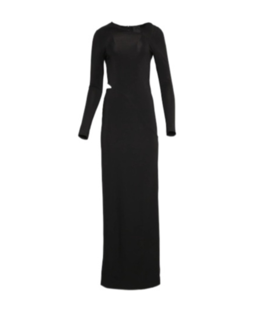 Givenchy Logo Long-sleeved Dress In Black