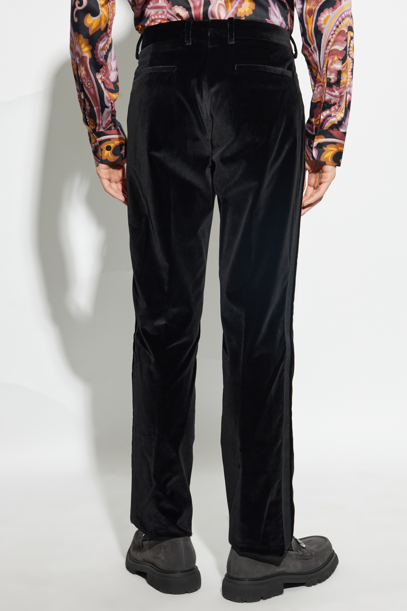 Etro Patterned-jacquard Slim-cut Jeans In Black