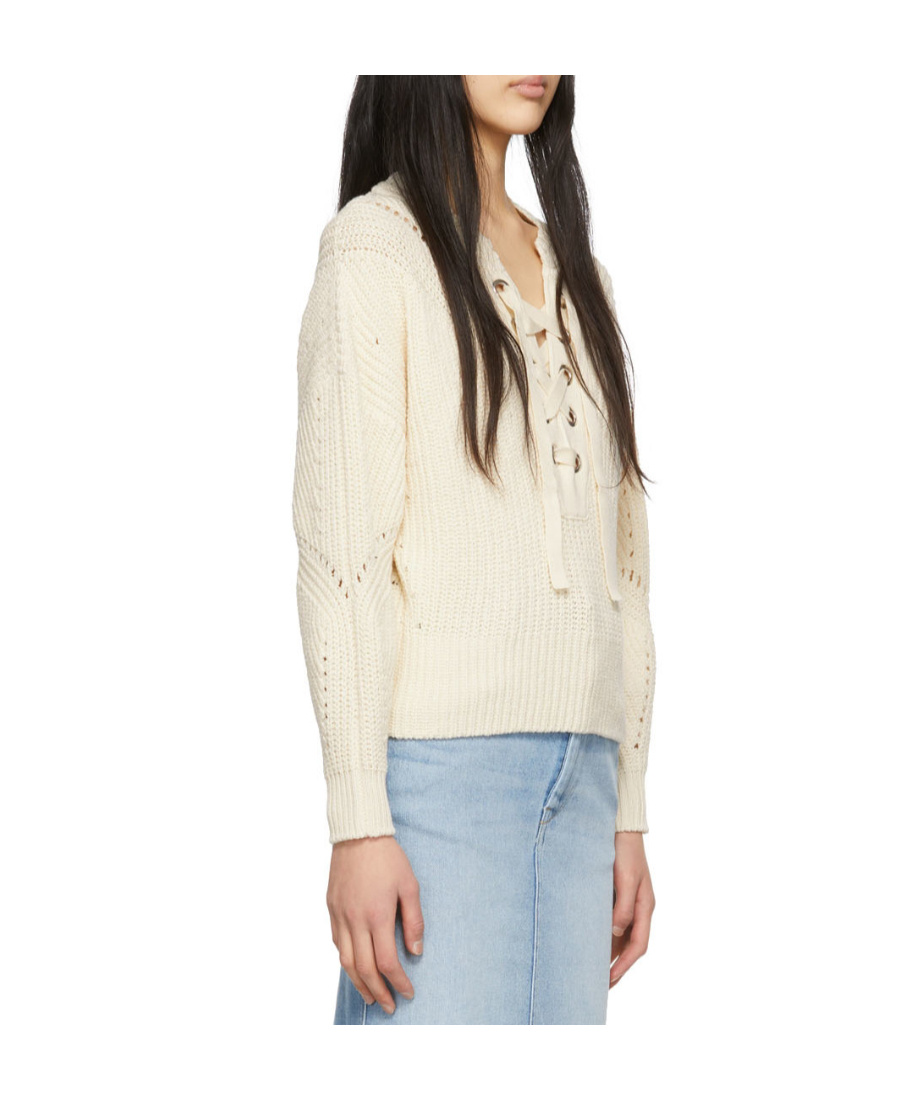 Isabel Marant Lace-up Ribbed-knit Jumper In Nude