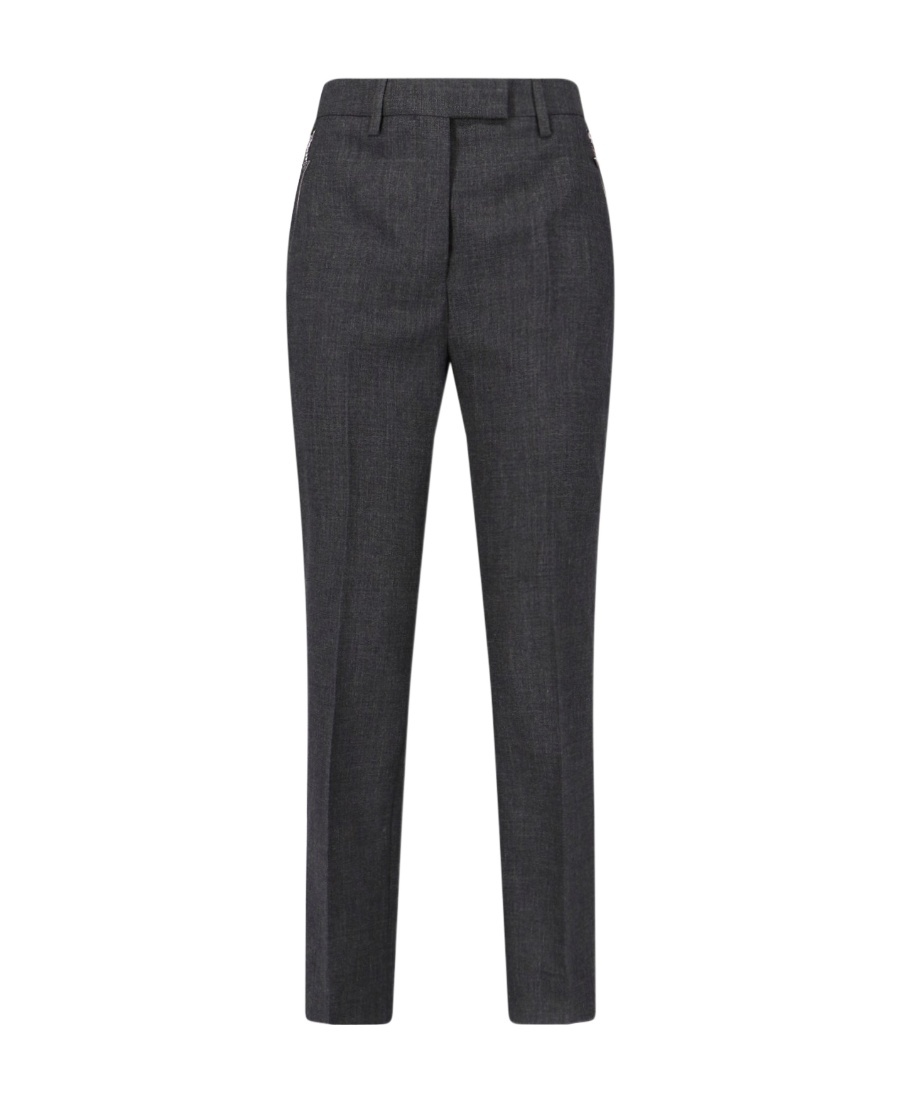 Prada Belt-loop Casual Pants In Gray