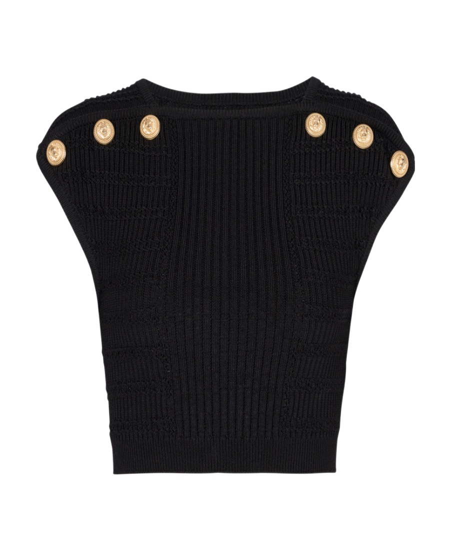 BALMAIN KNIT CROP TOP