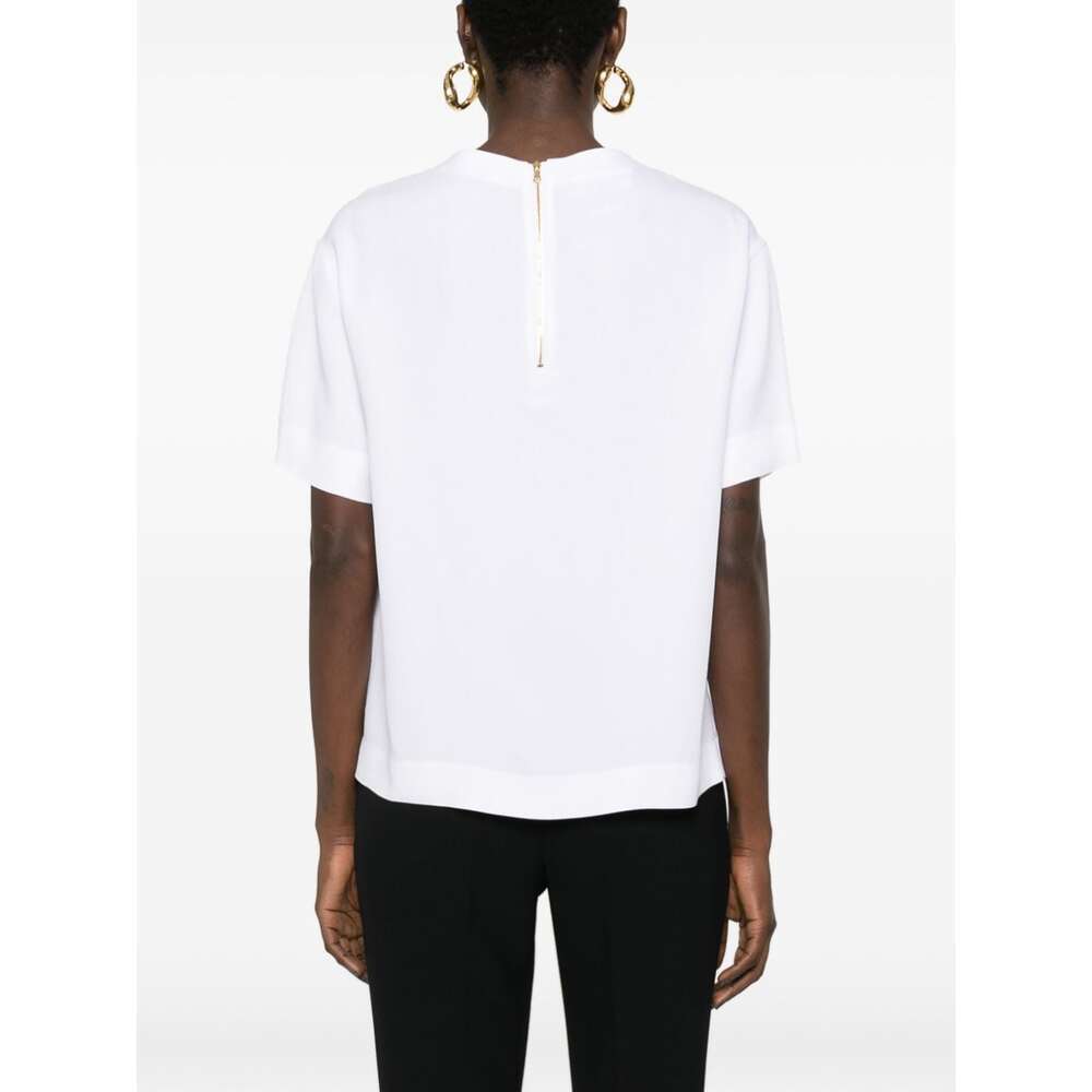 Moschino Viscose Envers Satin Logo T-shirt In White