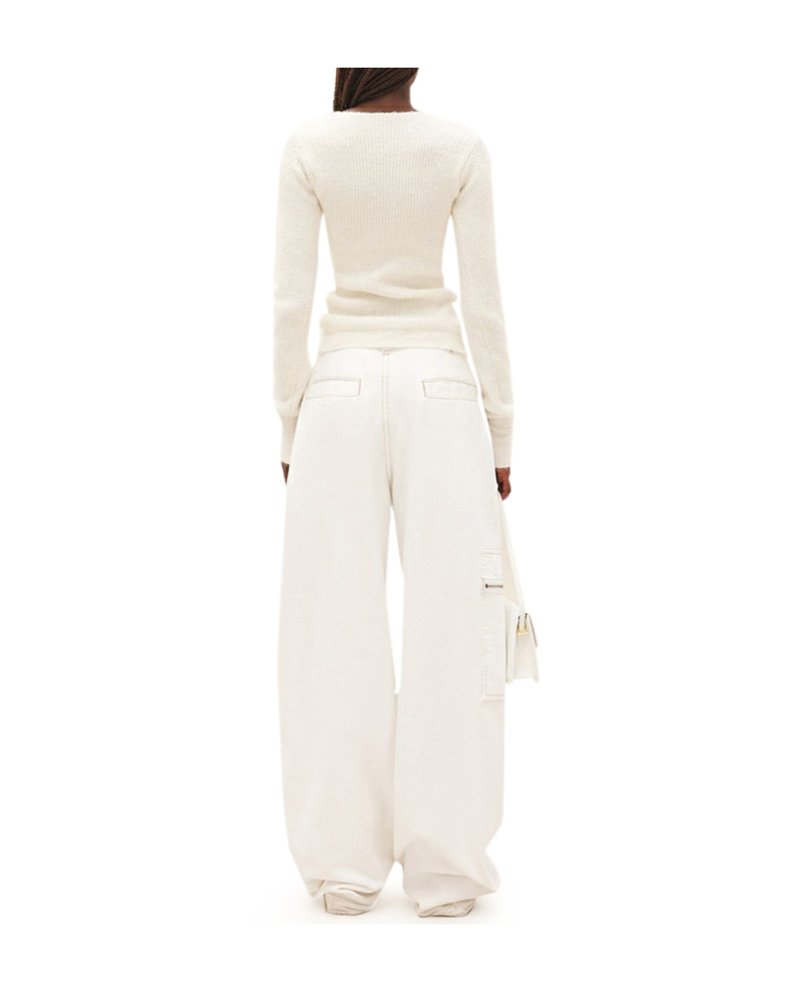 Jacquemus Asymmetric Button-up Cardigan In White