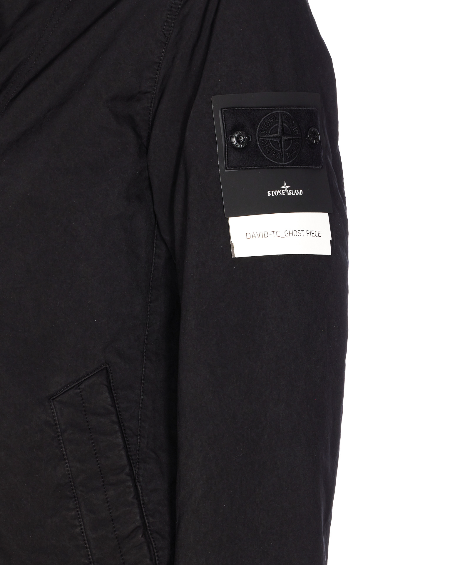 Stone Island Long-sleeved Windbreaker In Black