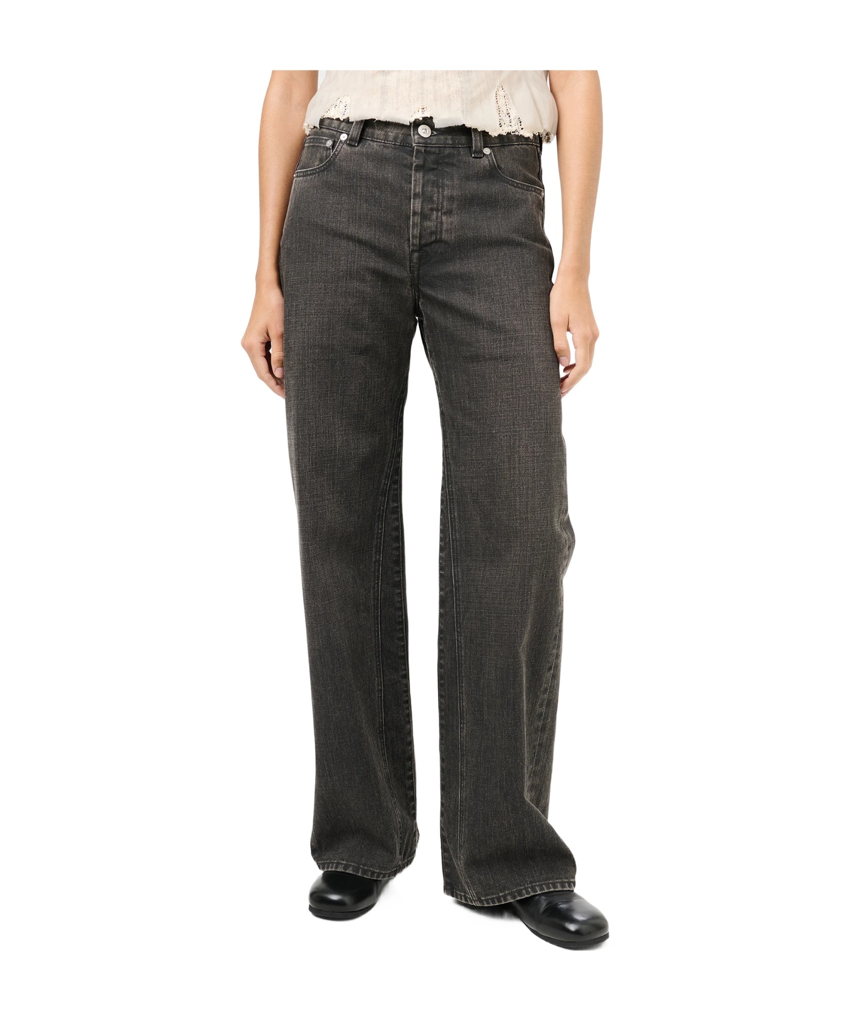 Our Legacy Treble Cut Jeans In Black Coated Wash