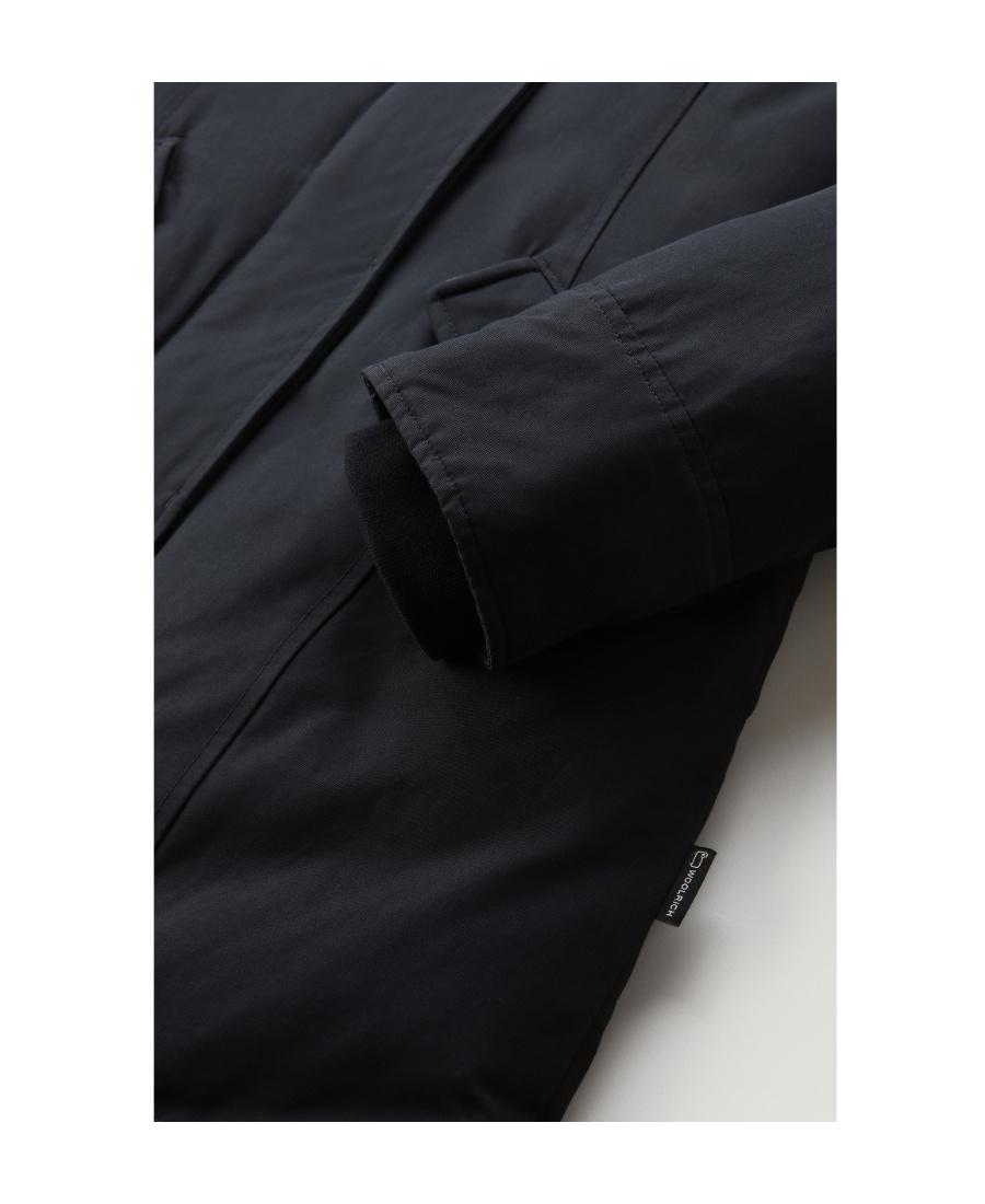 Woolrich Detachable Fur Collar Parka Coat In Black