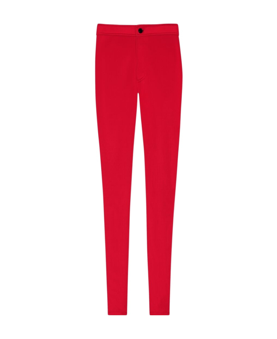 Saint Laurent High Waist Skinny Trousers In Red