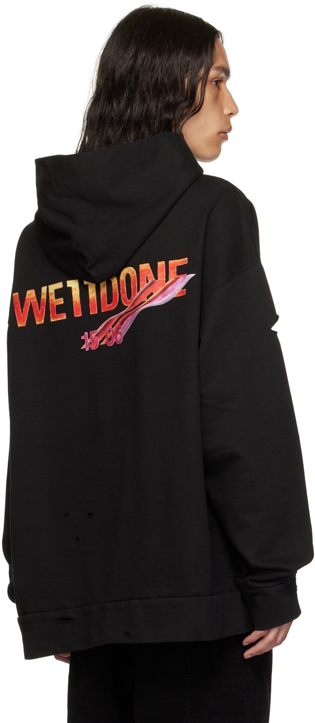 We11 Done Logo-print Cotton Hoodie In Black