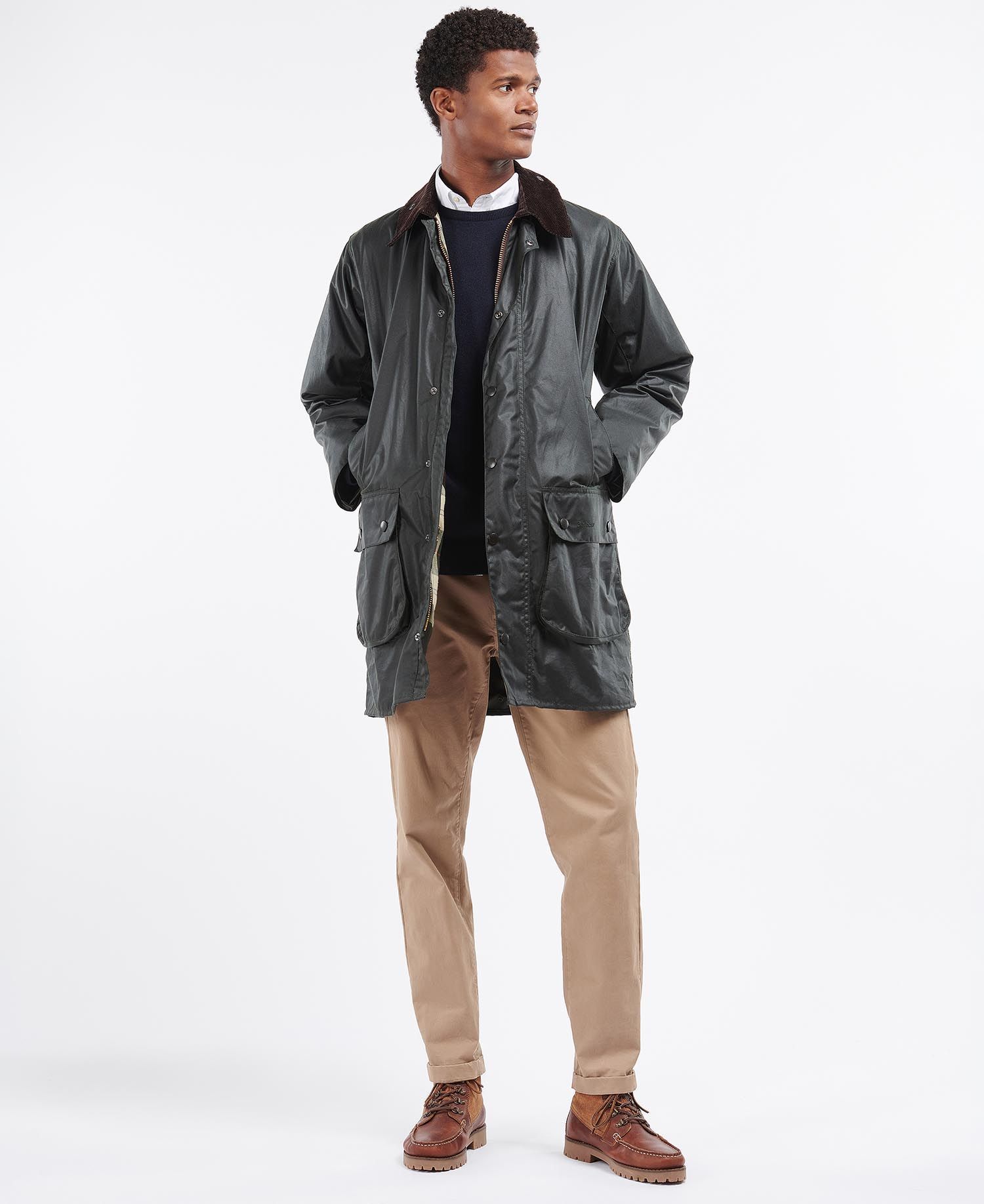 BARBOUR BORDER WAXED LIGHTWEIGHT JACKET
