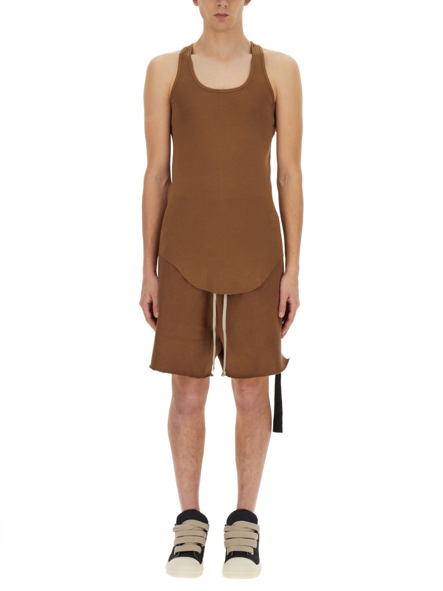 Rick Owens Drkshdw Drkshdw By Rick Owens Slim-fit Cotton Tank Top In Brown