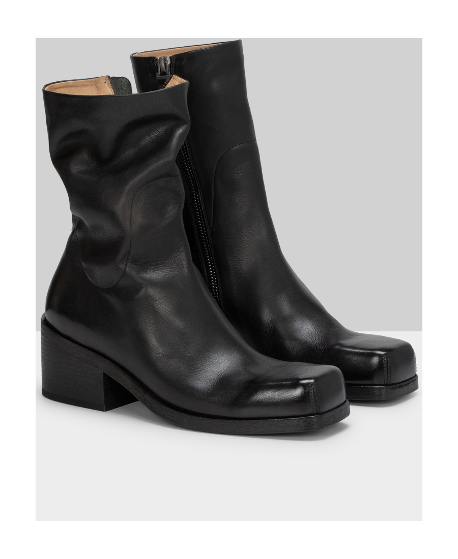 Marsèll Square-headed Short Boots In Black