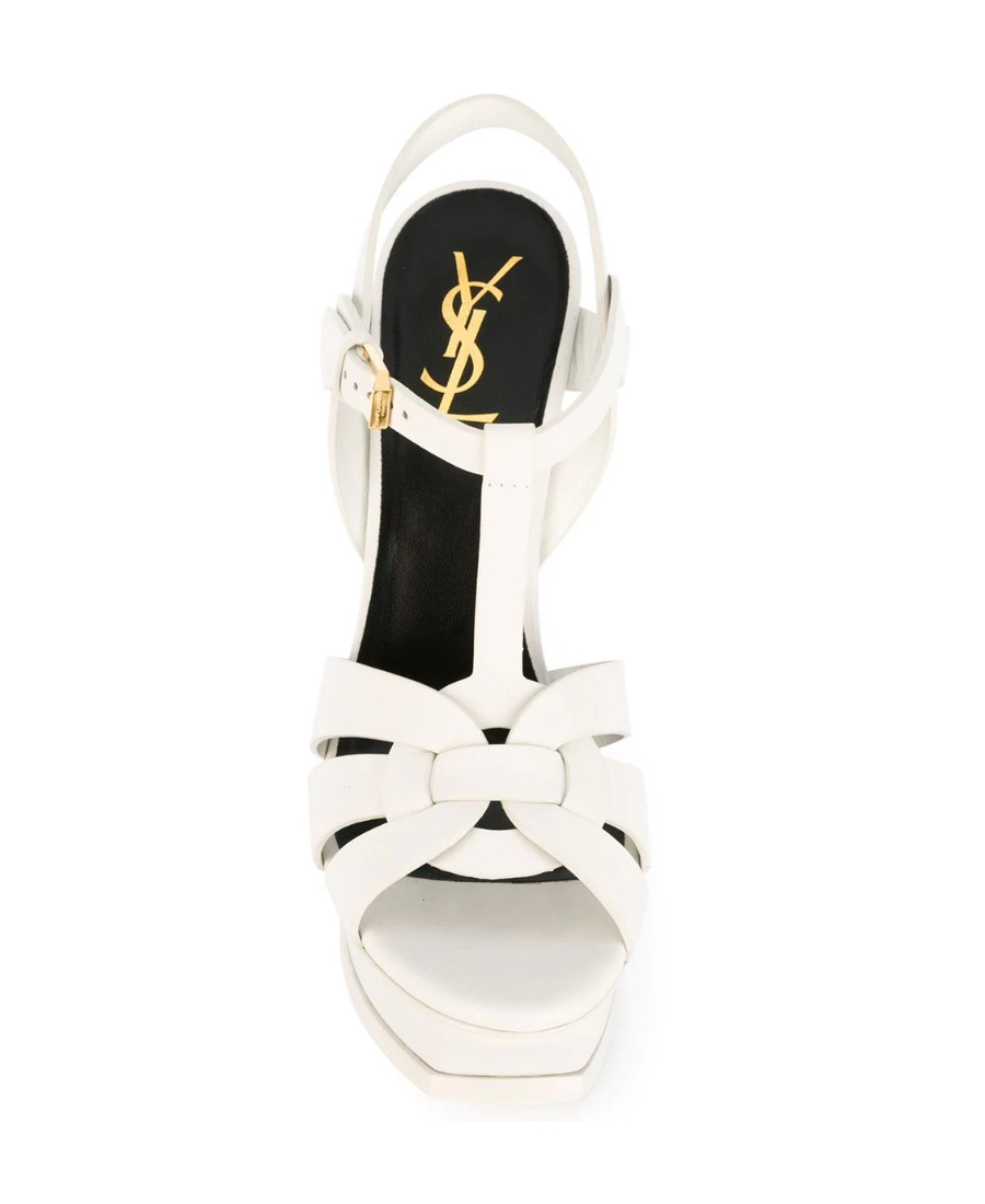 Saint Laurent Tribute High-heeled Sandals In White