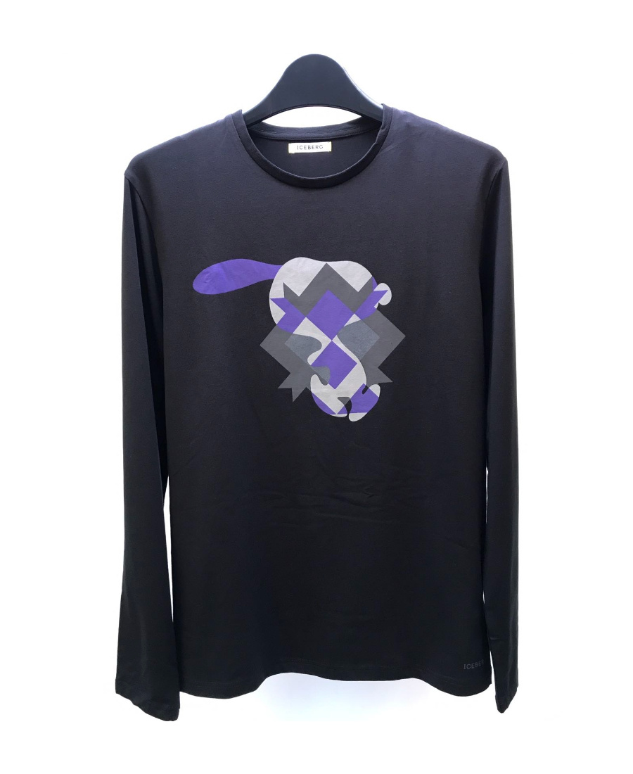 Iceberg Printed Long-sleeved T-shirt In Black